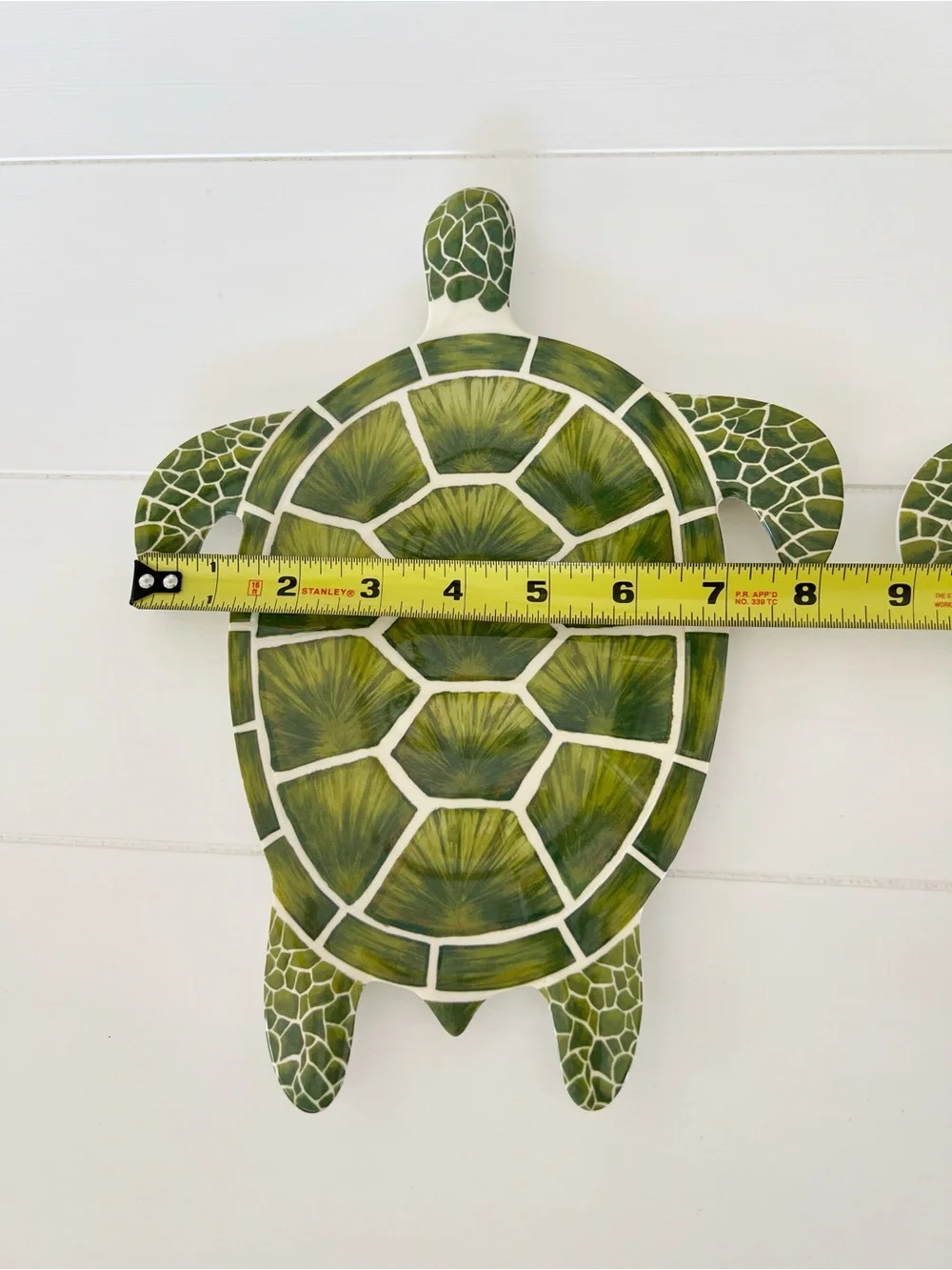 Pier 1 Imports Sea Turtle Melamine Plates Set of 2 Green Coastal Outdoor Serving